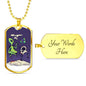 Alien UFO Fan Gift Alien Smoking Hookah Necklace Stainless Steel or 18k Gold Dog Tag 24" Chain-Express Your Love Gifts