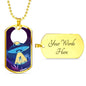 Alien UFO Fan Gift Alien UFO Fan Gift Abduction Necklace Stainless Steel or 18k Gold Dog Tag 24" Chain-Express Your Love Gifts