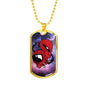 Alien UFO Fan Gift Alien UFO Fan Gift Red Astronauts Necklace Stainless Steel or 18k Gold Dog Tag 24" Chain-Express Your Love Gifts