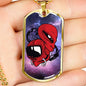 Alien UFO Fan Gift Alien UFO Fan Gift Red Astronauts Necklace Stainless Steel or 18k Gold Dog Tag 24" Chain-Express Your Love Gifts