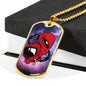 Alien UFO Fan Gift Alien UFO Fan Gift Red Astronauts Necklace Stainless Steel or 18k Gold Dog Tag 24" Chain-Express Your Love Gifts