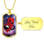 Alien UFO Fan Gift Alien UFO Fan Gift Red Astronauts Necklace Stainless Steel or 18k Gold Dog Tag 24" Chain-Express Your Love Gifts