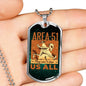 Alien UFO Fan Gift Area 51 Running Necklace Stainless Steel or 18k Gold Dog Tag 24" Chain-Express Your Love Gifts