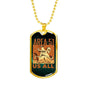 Alien UFO Fan Gift Area 51 Running Necklace Stainless Steel or 18k Gold Dog Tag 24" Chain-Express Your Love Gifts