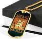 Alien UFO Fan Gift Area 51 Running Necklace Stainless Steel or 18k Gold Dog Tag 24" Chain-Express Your Love Gifts