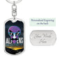 Alienexist Dog Tag Pendant Keychain Stainless Steel or 18k Gold-Express Your Love Gifts