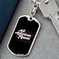 All American Mama Mom Keychain Stainless Steel or 18k Gold Dog Tag Keyring-Express Your Love Gifts