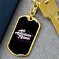 All American Mama Mom Keychain Stainless Steel or 18k Gold Dog Tag Keyring-Express Your Love Gifts