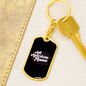 All American Mama Mom Keychain Stainless Steel or 18k Gold Dog Tag Keyring-Express Your Love Gifts