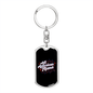 All American Mama Mom Keychain Stainless Steel or 18k Gold Dog Tag Keyring-Express Your Love Gifts