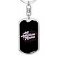 All American Mama Mom Keychain Stainless Steel or 18k Gold Dog Tag Keyring-Express Your Love Gifts