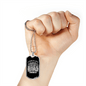 All Anxieties On Him 1 Peter 5:7 Necklace Stainless Steel or 18k Gold Dog Tag 24" Chain-Express Your Love Gifts