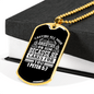 All Anxieties On Him 1 Peter 5:7 Necklace Stainless Steel or 18k Gold Dog Tag 24" Chain-Express Your Love Gifts