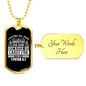 All Anxieties On Him 1 Peter 5:7 Necklace Stainless Steel or 18k Gold Dog Tag 24" Chain-Express Your Love Gifts