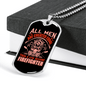 All Are Created Equal Firefighter Gift Stainless Steel or 18k Gold Dog Tag 24" Chain-Express Your Love Gifts