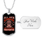 All Are Created Equal Firefighter Gift Stainless Steel or 18k Gold Dog Tag 24" Chain-Express Your Love Gifts