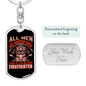 All Are Created Equal Keychain Stainless Steel or 18k Gold Dog Tag Keyring-Express Your Love Gifts