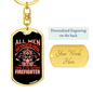 All Are Created Equal Keychain Stainless Steel or 18k Gold Dog Tag Keyring-Express Your Love Gifts
