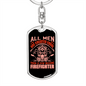 All Are Created Equal Keychain Stainless Steel or 18k Gold Dog Tag Keyring-Express Your Love Gifts