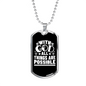 All Are Possible With God Necklace Stainless Steel or 18k Gold Dog Tag 24" Chain-Express Your Love Gifts
