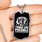 All Are Possible With God Necklace Stainless Steel or 18k Gold Dog Tag 24" Chain-Express Your Love Gifts