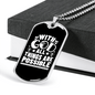 All Are Possible With God Necklace Stainless Steel or 18k Gold Dog Tag 24" Chain-Express Your Love Gifts