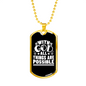 All Are Possible With God Necklace Stainless Steel or 18k Gold Dog Tag 24" Chain-Express Your Love Gifts