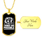 All Are Possible With God Necklace Stainless Steel or 18k Gold Dog Tag 24" Chain-Express Your Love Gifts