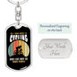 All I CAre About Is Cycling Keychain Stainless Steel or 18k Gold Dog Tag Keyring-Express Your Love Gifts