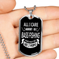 All I Care Fishing Necklace Stainless Steel or 18k Gold Dog Tag 24" Chain-Express Your Love Gifts