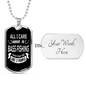 All I Care Fishing Necklace Stainless Steel or 18k Gold Dog Tag 24" Chain-Express Your Love Gifts