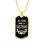 All I Care Fishing Necklace Stainless Steel or 18k Gold Dog Tag 24" Chain-Express Your Love Gifts