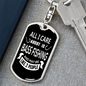 All I CAre Is Bassfishing Fishing Keychain Stainless Steel or 18k Gold Dog Tag Keyring-Express Your Love Gifts