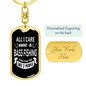 All I CAre Is Bassfishing Fishing Keychain Stainless Steel or 18k Gold Dog Tag Keyring-Express Your Love Gifts