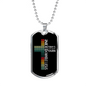 All I Need Jesus Necklace Stainless Steel or 18k Gold Dog Tag 24" Chain-Express Your Love Gifts