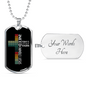 All I Need Jesus Necklace Stainless Steel or 18k Gold Dog Tag 24" Chain-Express Your Love Gifts