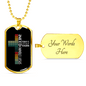 All I Need Jesus Necklace Stainless Steel or 18k Gold Dog Tag 24" Chain-Express Your Love Gifts