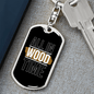 All In Wood Time Swivel Keychain Woodworker Dog Tag Stainless Steel or 18k Gold-Express Your Love Gifts
