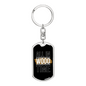 All In Wood Time Swivel Keychain Woodworker Dog Tag Stainless Steel or 18k Gold-Express Your Love Gifts