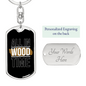 All In Wood Time Swivel Keychain Woodworker Dog Tag Stainless Steel or 18k Gold-Express Your Love Gifts