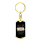 All In Wood Time Swivel Keychain Woodworker Dog Tag Stainless Steel or 18k Gold-Express Your Love Gifts