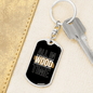 All In Wood Time Swivel Keychain Woodworker Dog Tag Stainless Steel or 18k Gold-Express Your Love Gifts