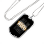 All In Wood Time Woodworker Dog Tag Stainless Steel or 18k Gold W 24"-Express Your Love Gifts