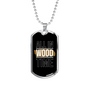 All In Wood Time Woodworker Dog Tag Stainless Steel or 18k Gold W 24"-Express Your Love Gifts