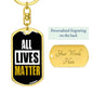 All Lives Matter Dog Tag Pendant Keychain Stainless Steel or 18k Gold-Express Your Love Gifts