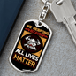 All Lives Matter Firefighter Keychain Stainless Steel or 18k Gold Dog Tag Keyring-Express Your Love Gifts