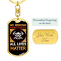 All Lives Matter Firefighter Keychain Stainless Steel or 18k Gold Dog Tag Keyring-Express Your Love Gifts