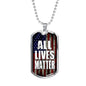 All Lives Matter Necklace Stainless Steel or 18k Gold Dog Tag 24" Chain-Express Your Love Gifts