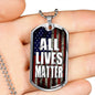 All Lives Matter Necklace Stainless Steel or 18k Gold Dog Tag 24" Chain-Express Your Love Gifts