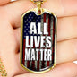 All Lives Matter Necklace Stainless Steel or 18k Gold Dog Tag 24" Chain-Express Your Love Gifts